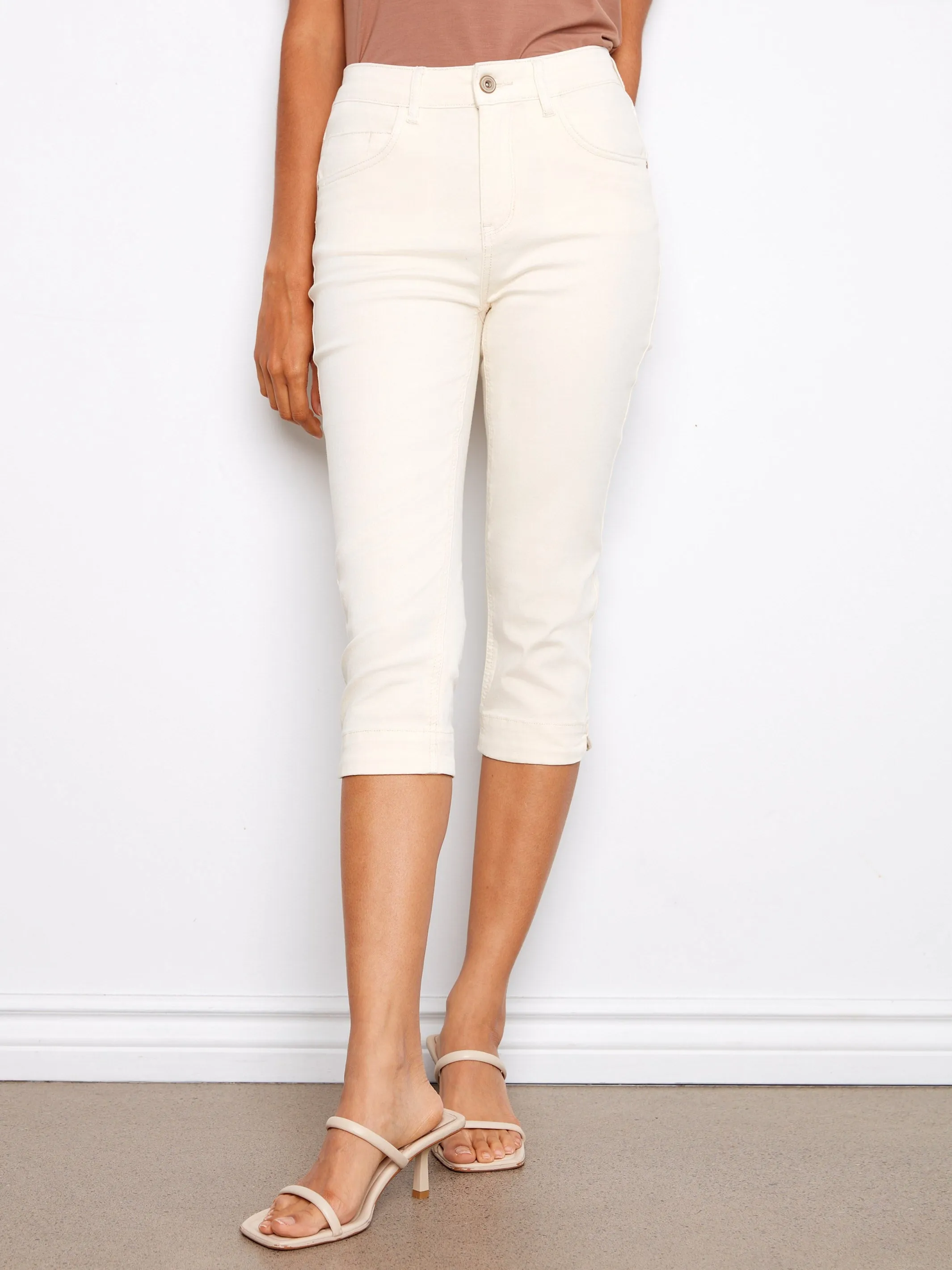 Knee High Capri Twill Pants - Natural sold by Charlie B product image thumbnail 2