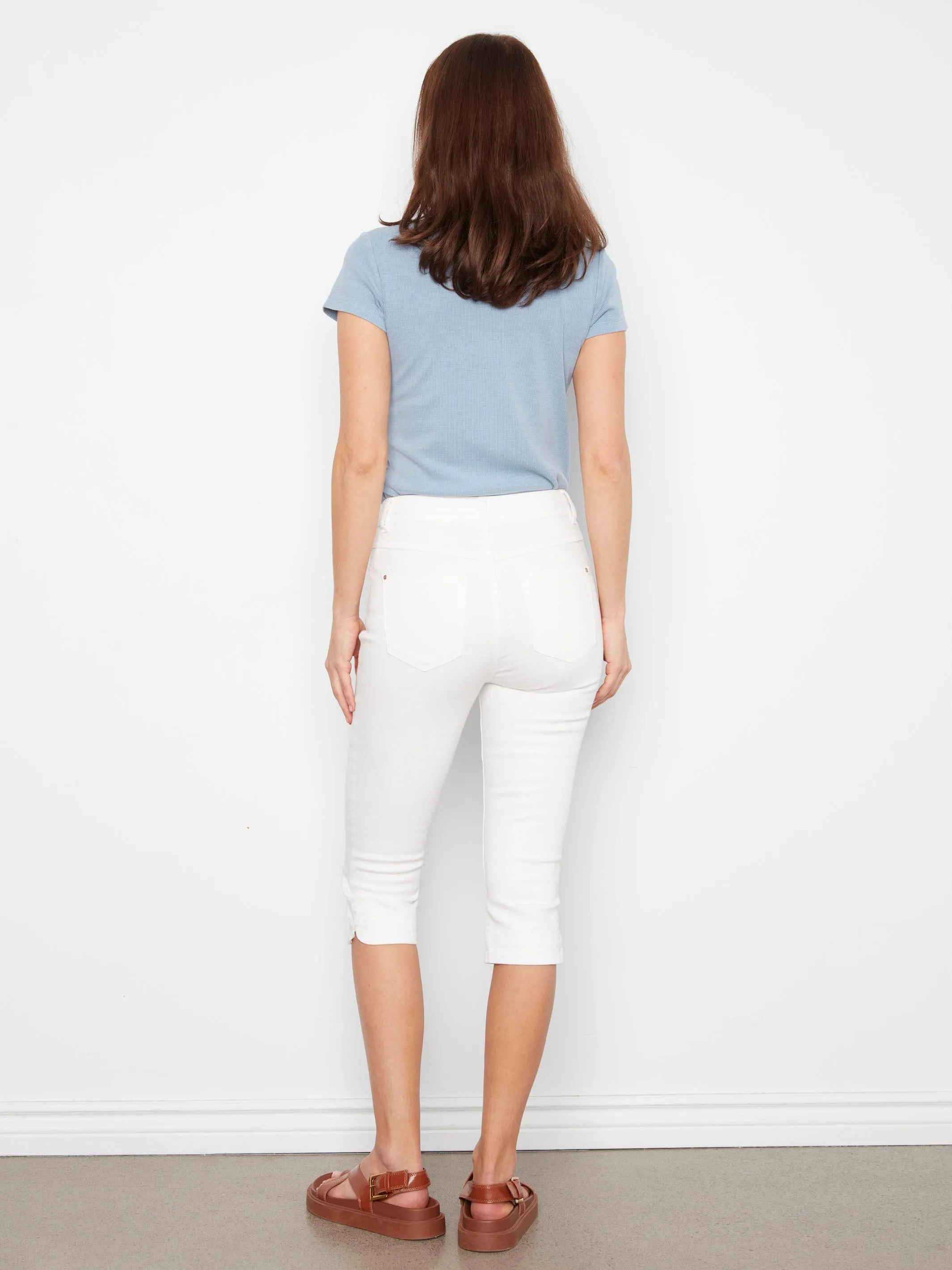 Knee High Capri Twill Pants - White sold by Charlie B product image thumbnail 4