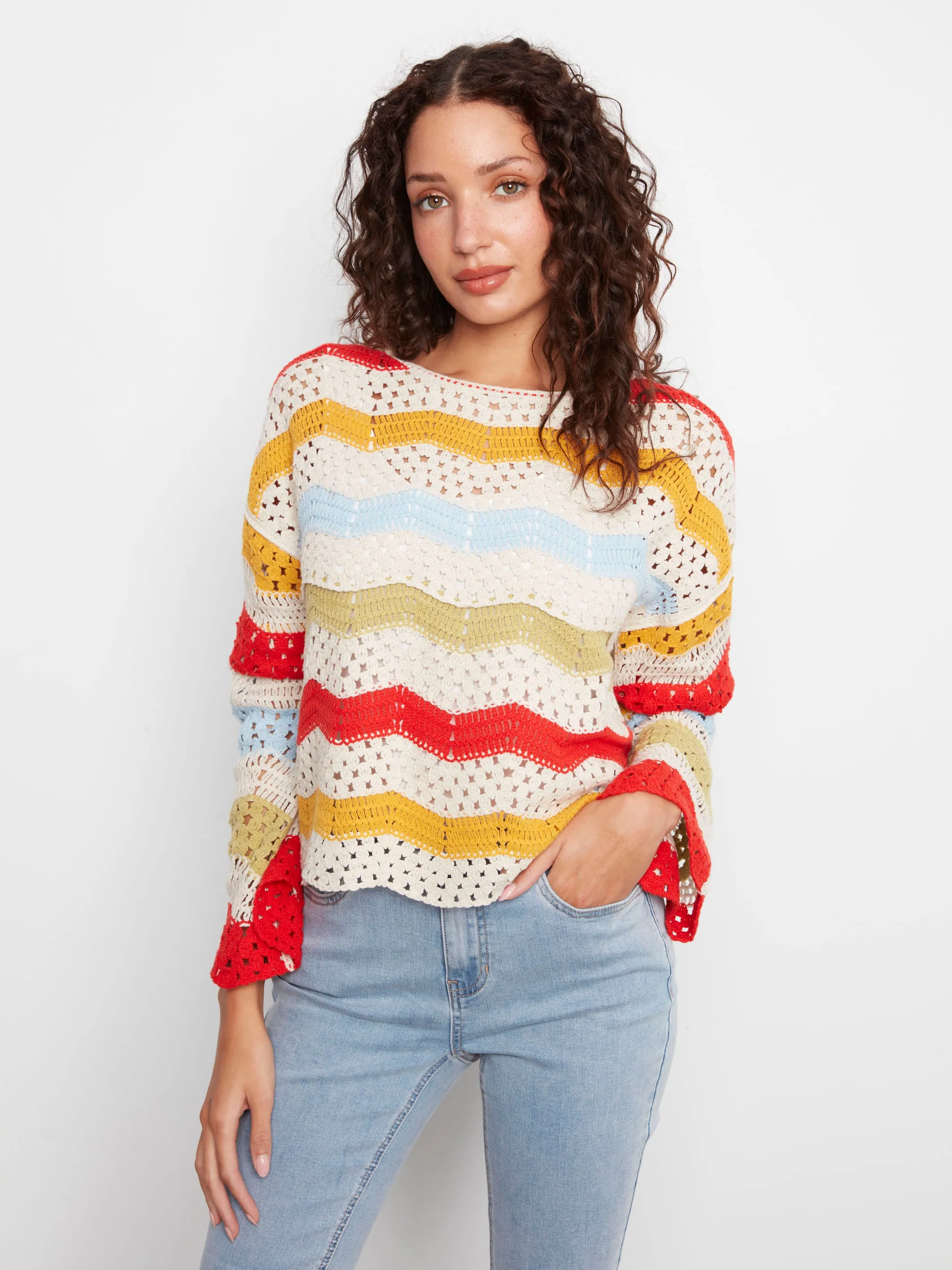 Cotton Blend Crochet Top - Sunshine sold by Charlie B product image thumbnail 5
