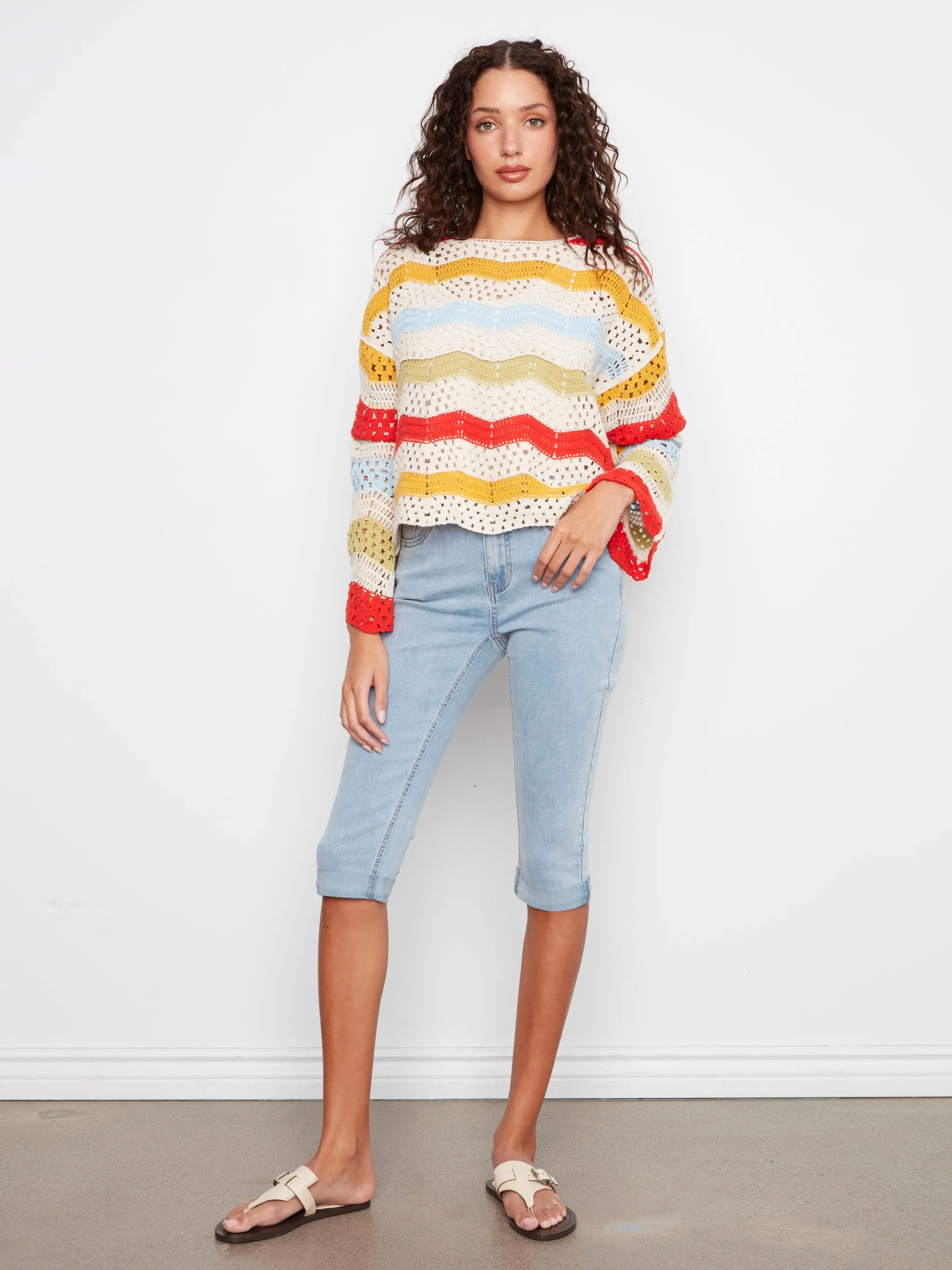 Cotton Blend Crochet Top - Sunshine sold by Charlie B product image thumbnail 2