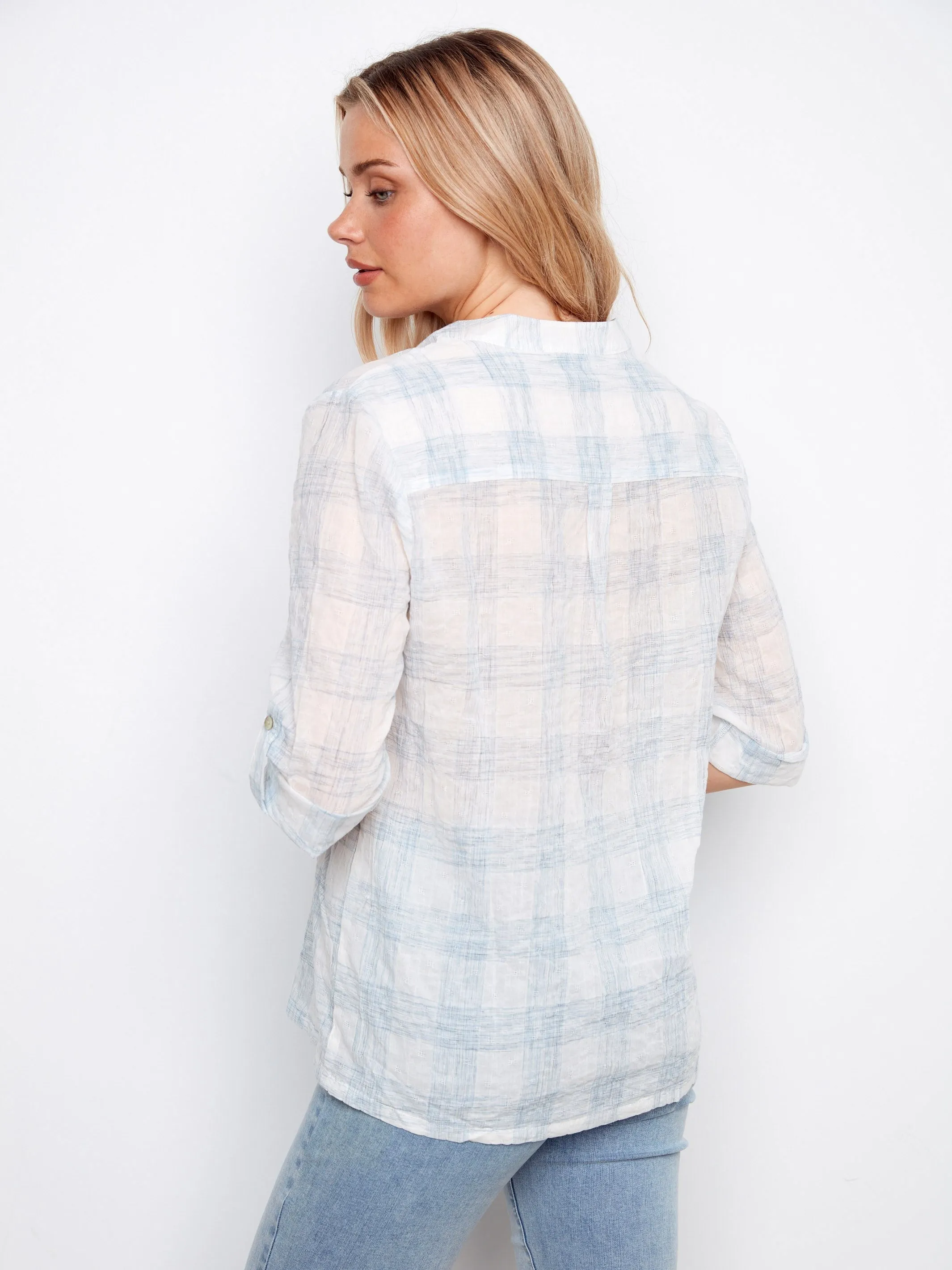 Printed Cotton Voile Half-Button Blouse - Etched sold by Charlie B product image thumbnail 3