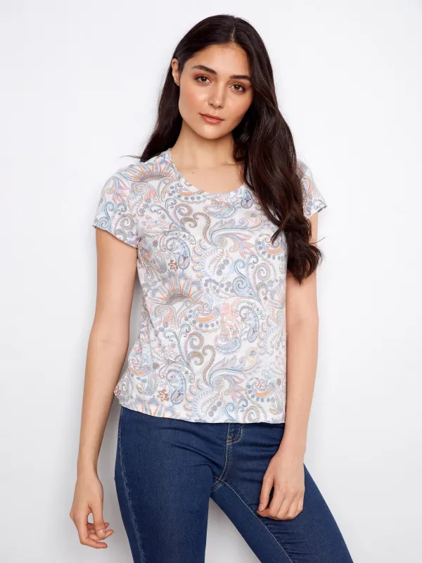 Printed Organic Cotton T-Shirt - Chintz made by Charlie B