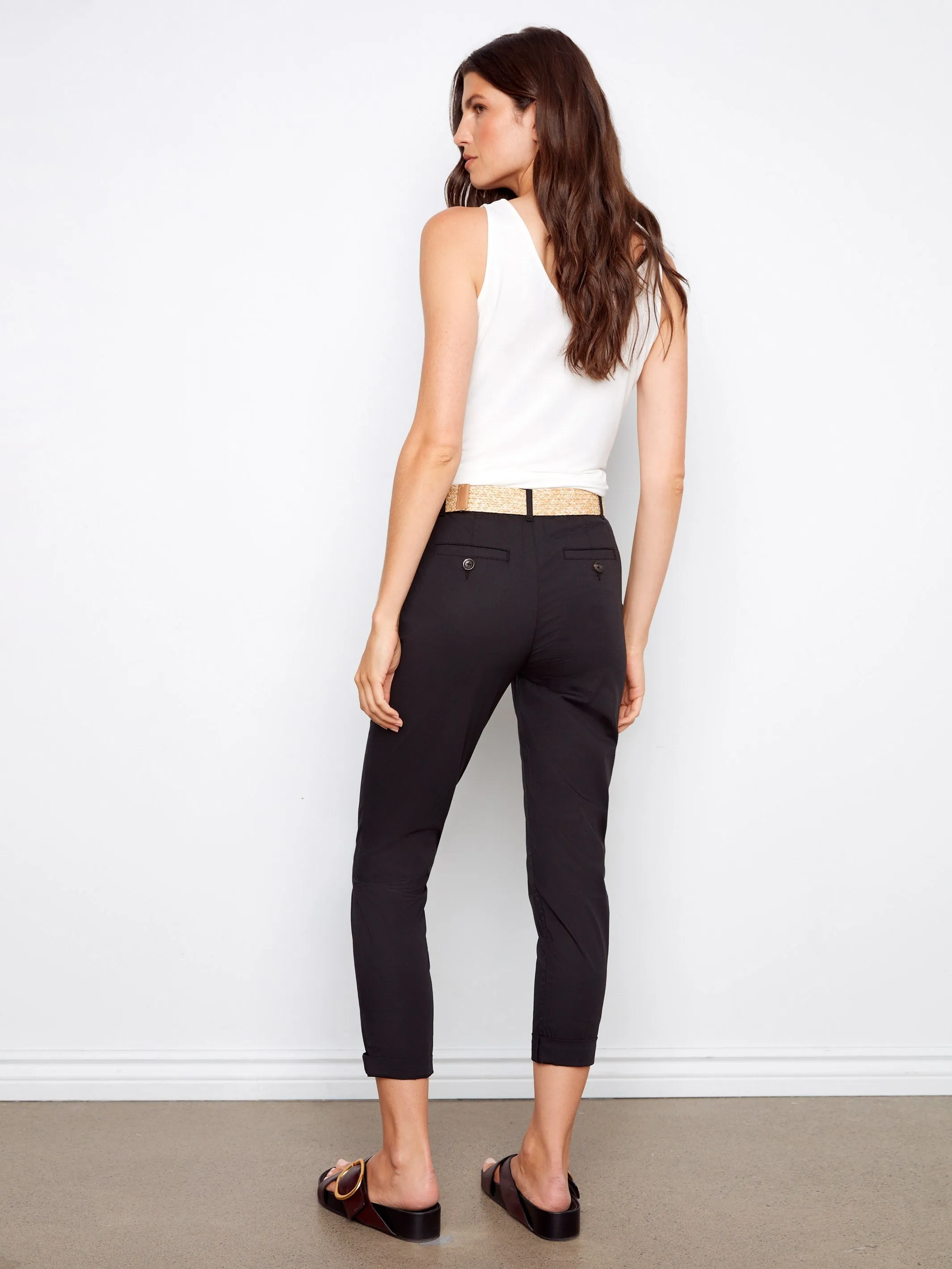 Slim Fit Pants With Belt - Black sold by Charlie B product image thumbnail 4