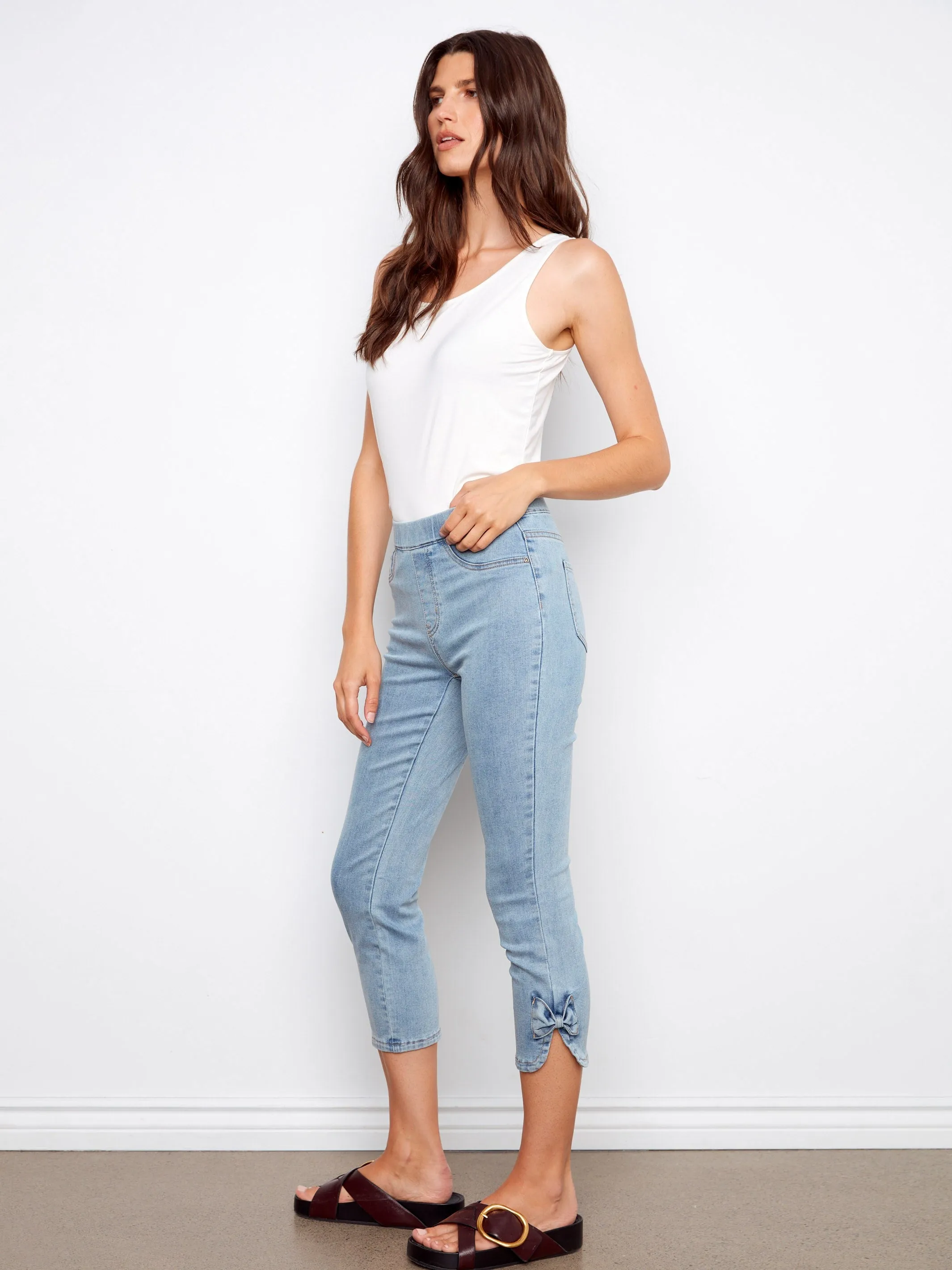 Pull-On Jeans With Bow Detail - Light Blue sold by Charlie B product image thumbnail 3