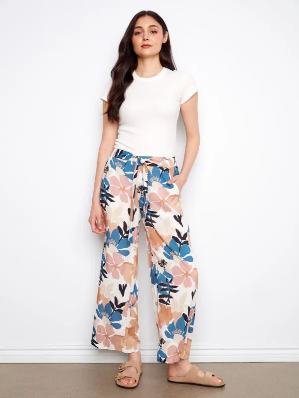 Printed Wide Leg Pants - Floralis made by Charlie B