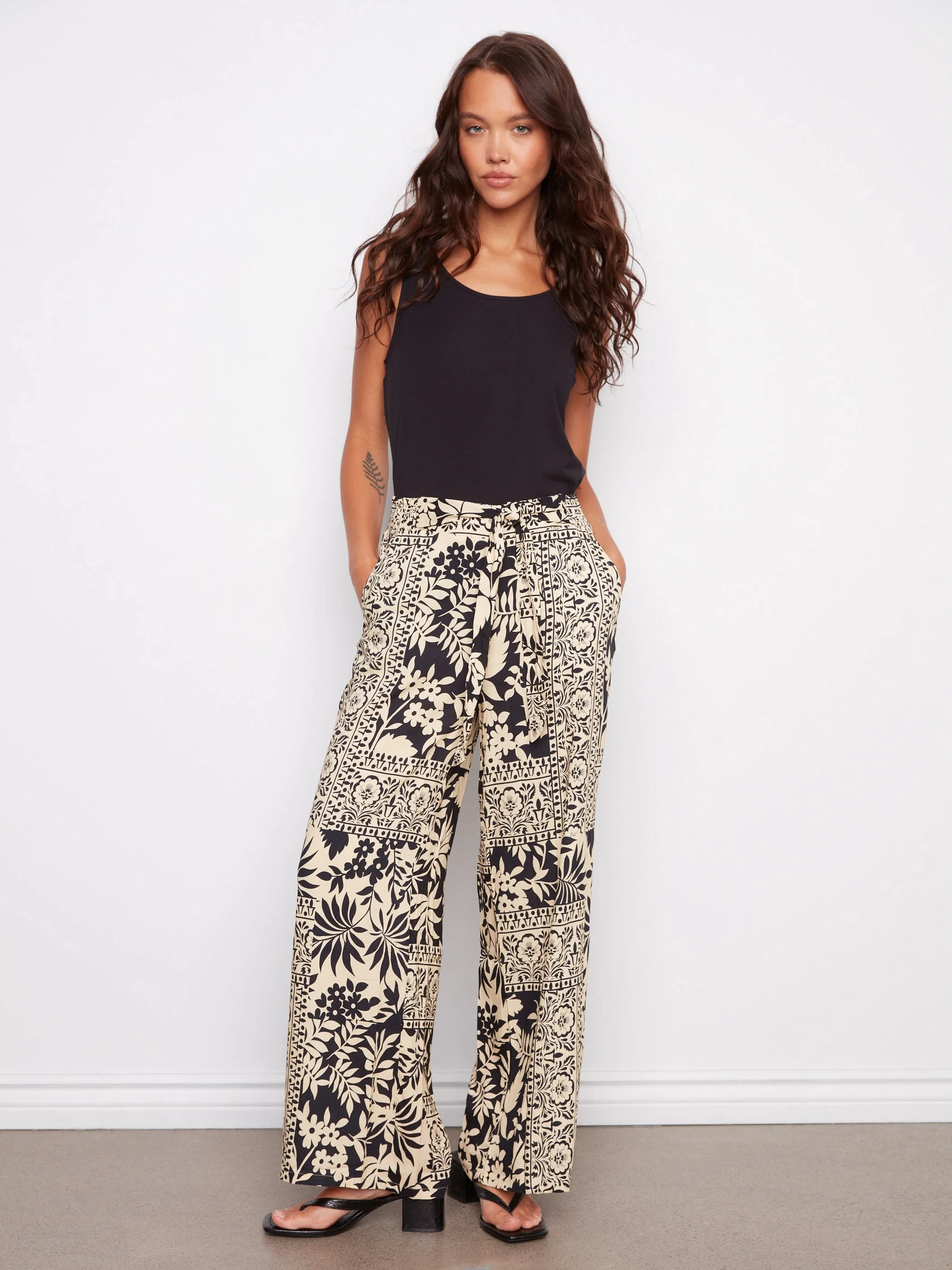 Printed Wide Leg Pants - Abstract sold by Charlie B
