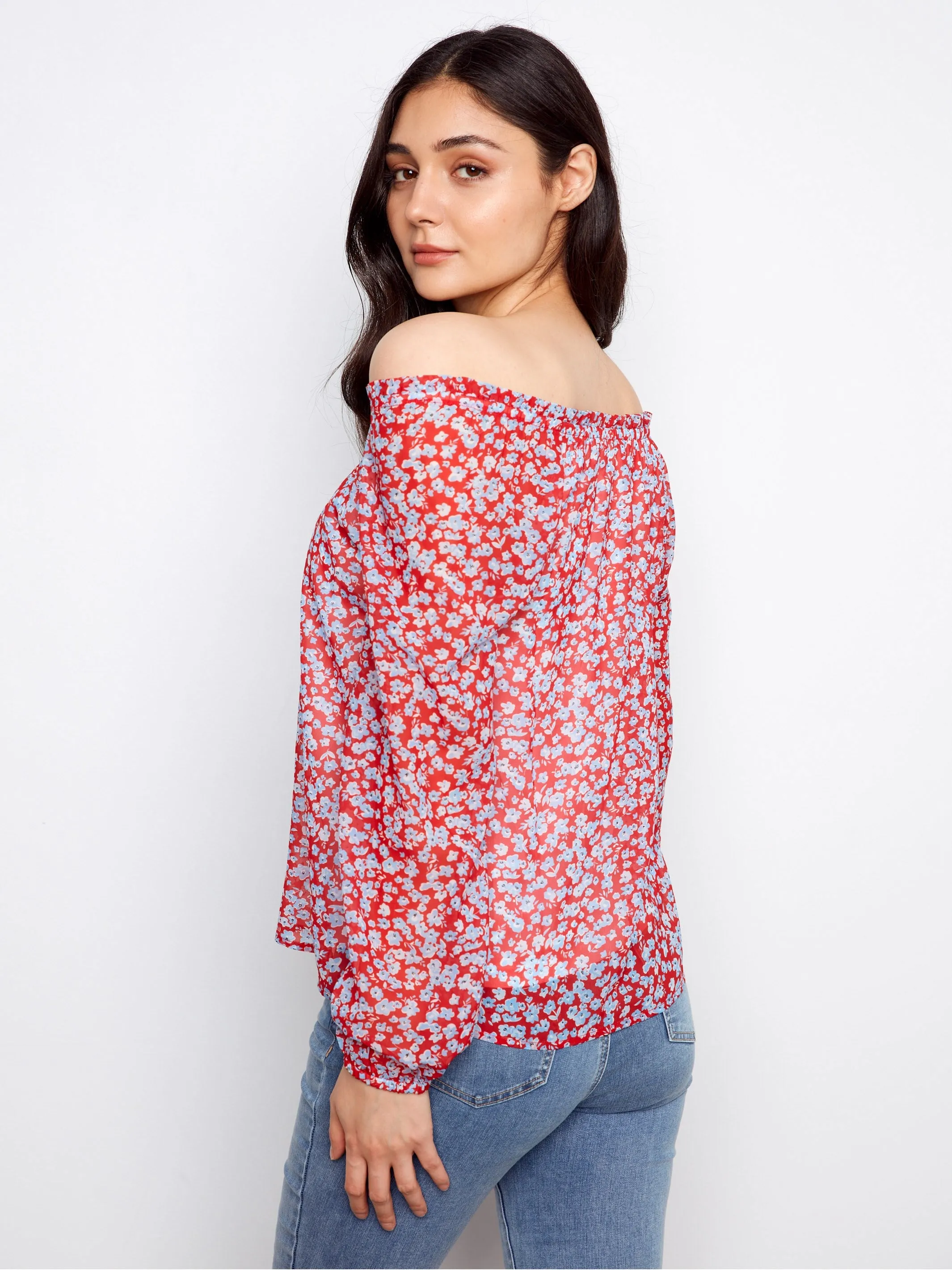 Printed Off-Shoulder Blouse - Dixie sold by Charlie B product image thumbnail 3
