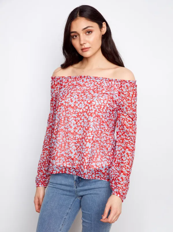 Printed Off-Shoulder Blouse - Dixie made by Charlie B