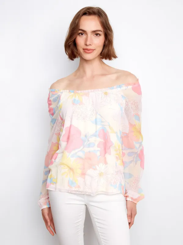 Printed Off-Shoulder Blouse - Romantic made by Charlie B