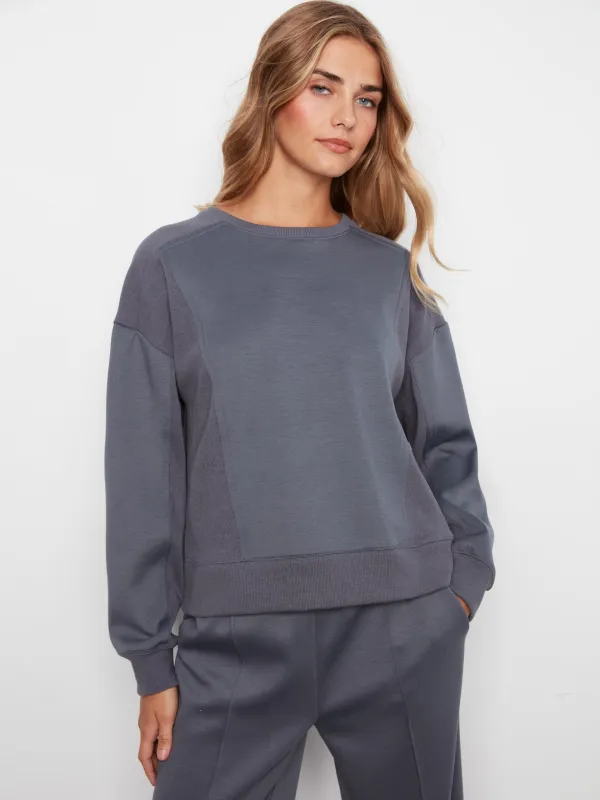 Soft Scuba Crew Neck Sweatshirt - Graphite made by Charlie B