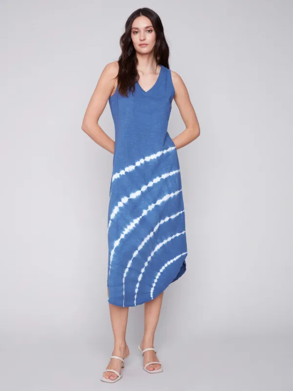 Printed Sleeveless Cotton Dress - Denim sold by Charlie B