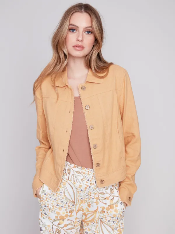 Linen Blend Jacket - Corn sold by Charlie B