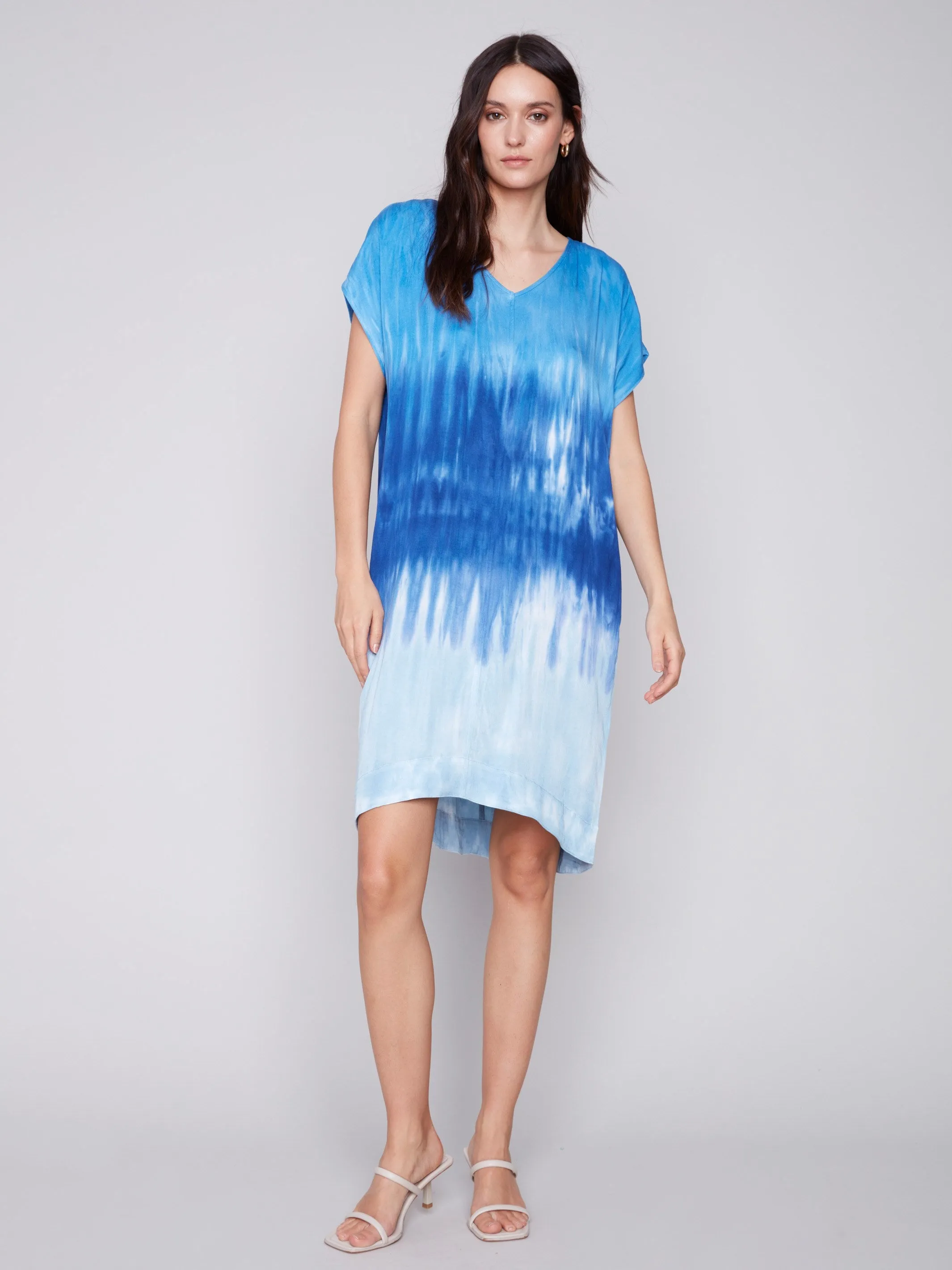 Tie Dye Dress with Dolman Sleeves - Sky sold by Charlie B product image thumbnail 2
