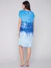 Tie Dye Dress with Dolman Sleeves - Sky sold by Charlie B