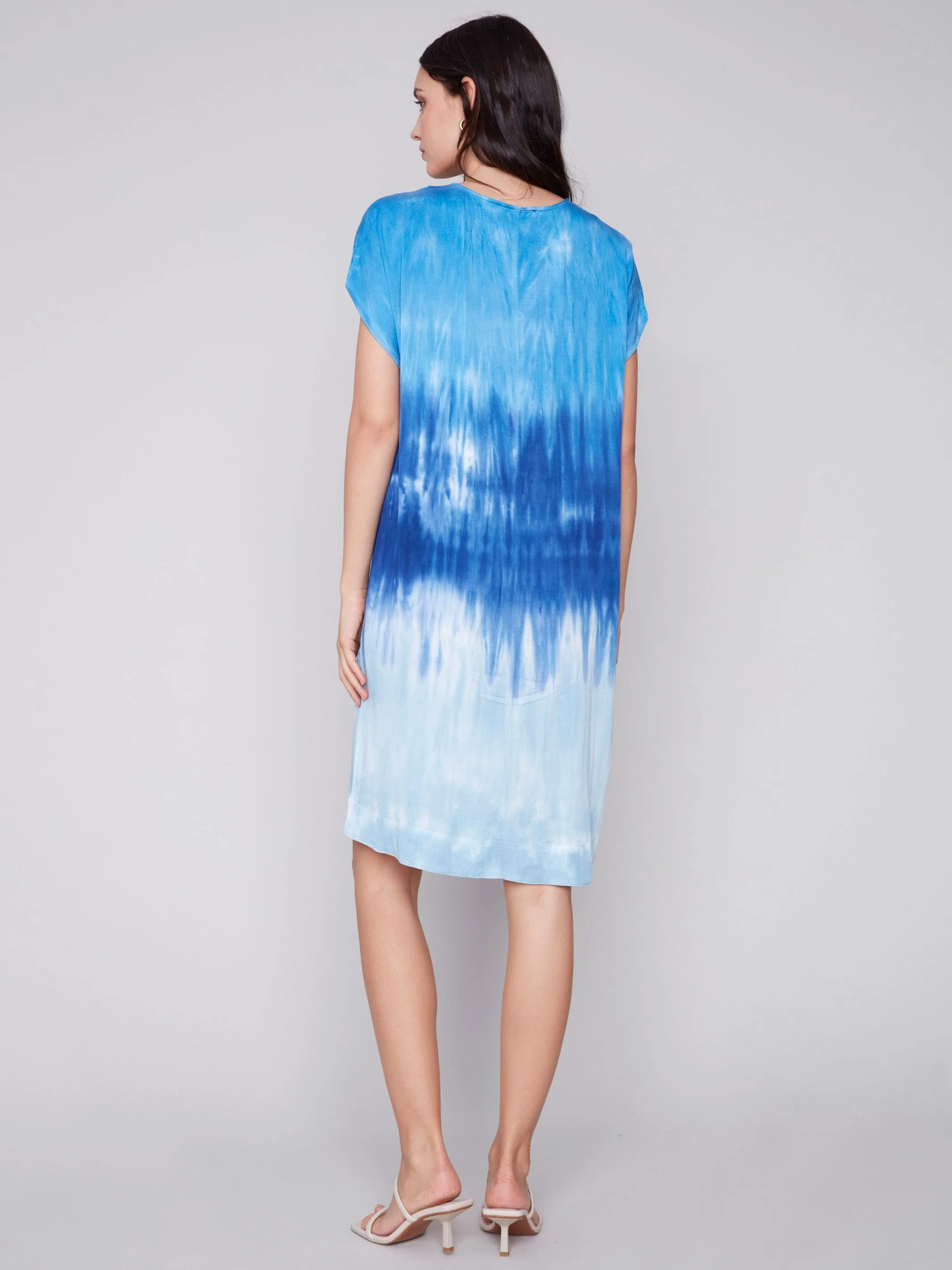 Tie Dye Dress with Dolman Sleeves - Sky sold by Charlie B product image thumbnail 3