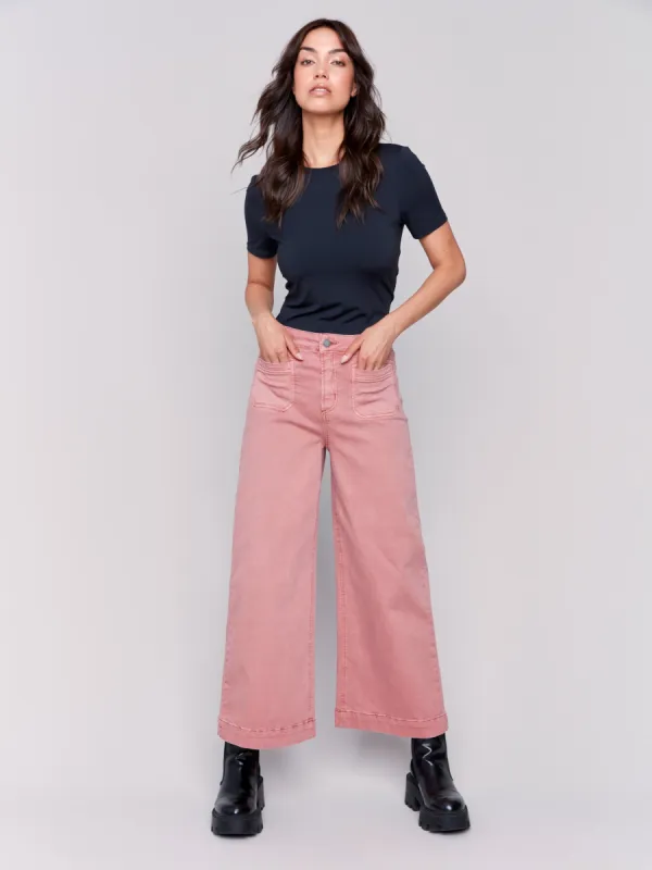 Patch Pocket Twill Pants - Woodrose sold by Charlie B