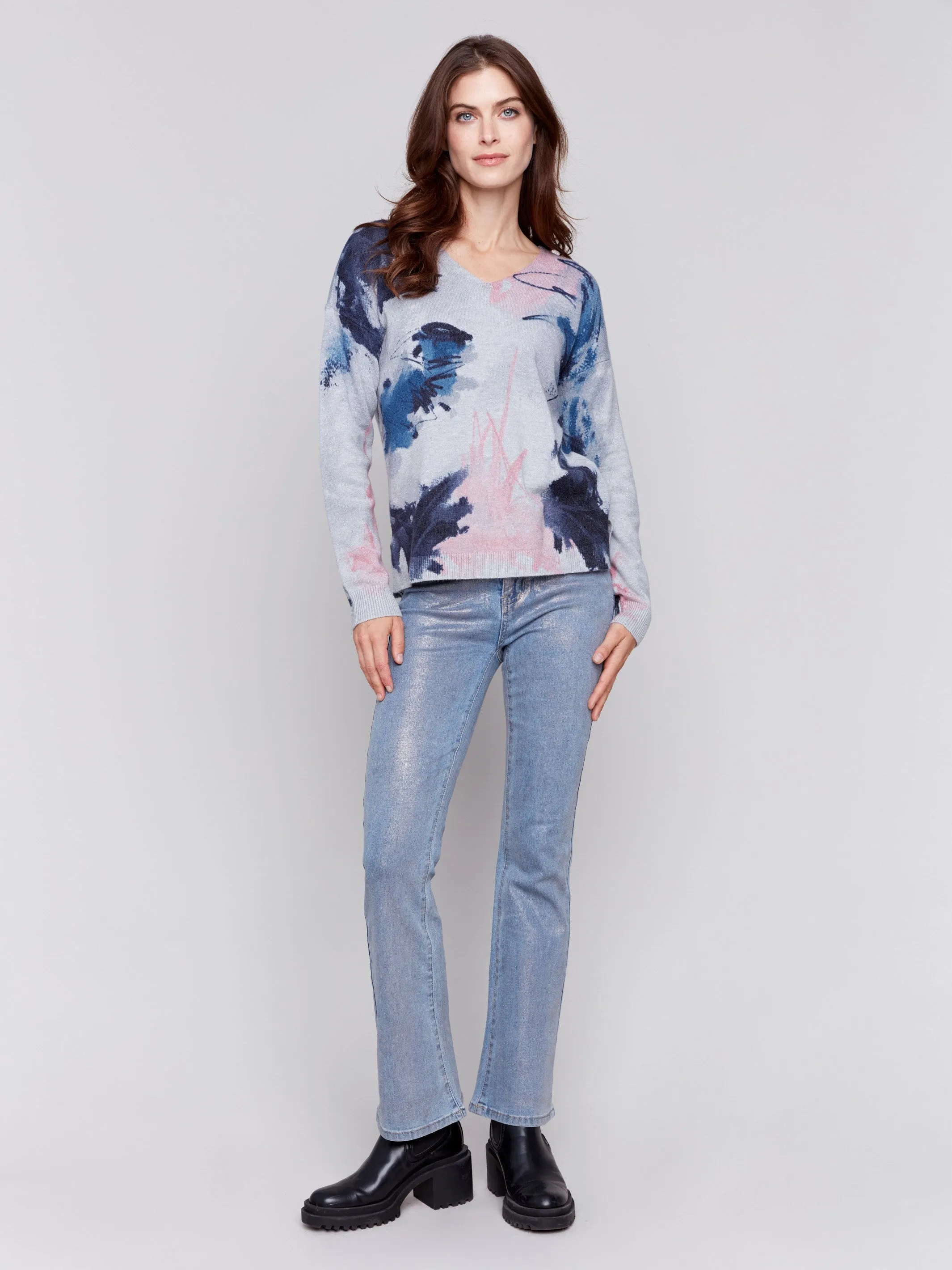 Foiled Bootcut Jeans - Silver Blue sold by Charlie B product image thumbnail 5