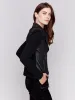 Vintage Faux Leather And Rib Knit Jacket - Black sold by Charlie B