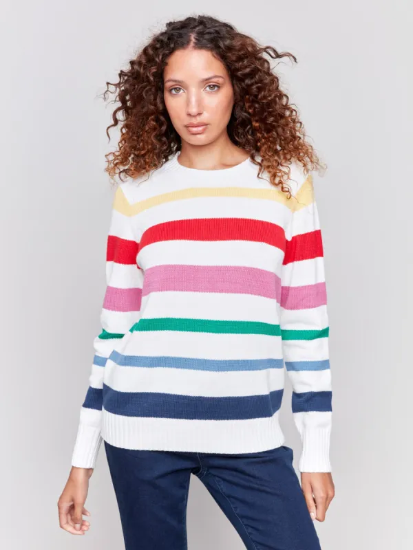 Striped Cotton Sweater - Multicolor sold by Charlie B