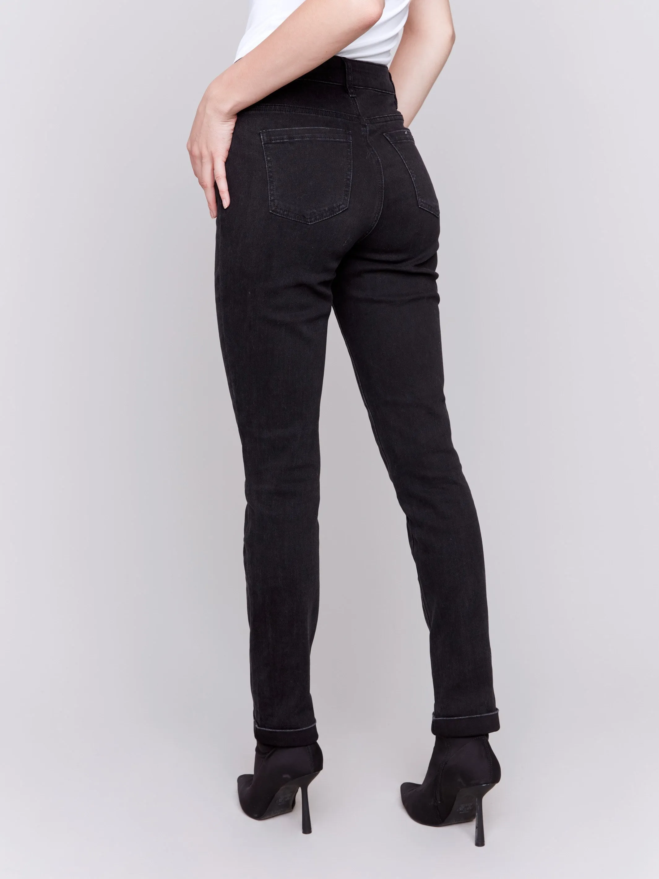 Cuffed Hem Jeans - Charcoal sold by Charlie B product image thumbnail 4
