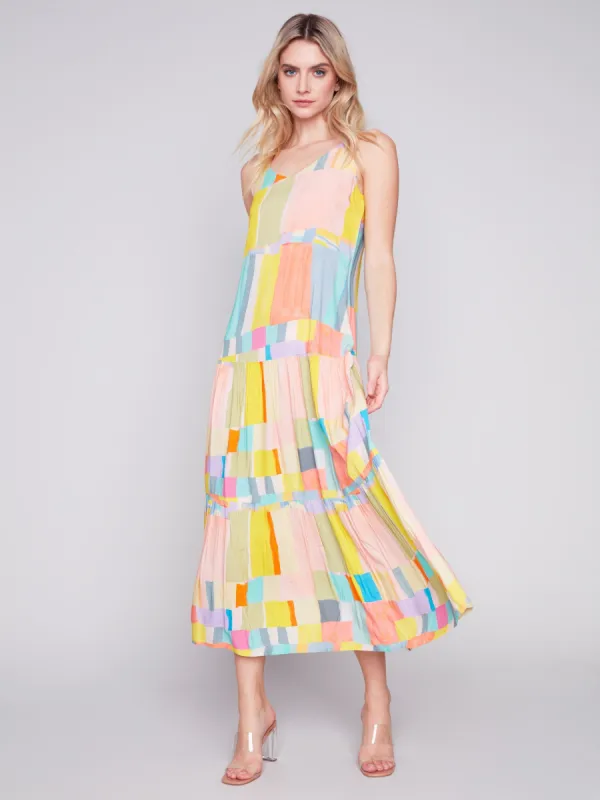 Printed Tiered Maxi Dress - Mosaic sold by Charlie B