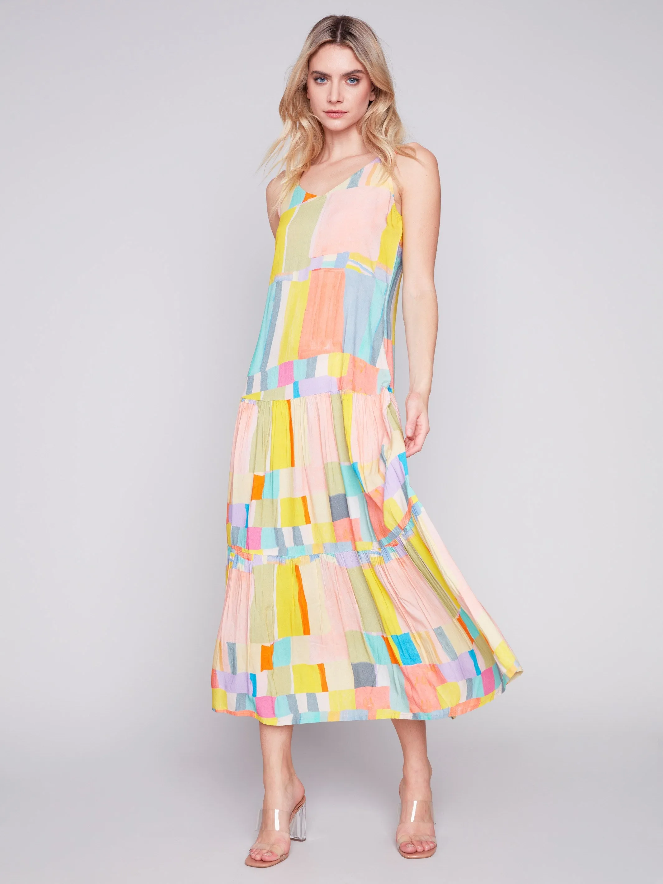 Printed Tiered Maxi Dress - Mosaic sold by Charlie B