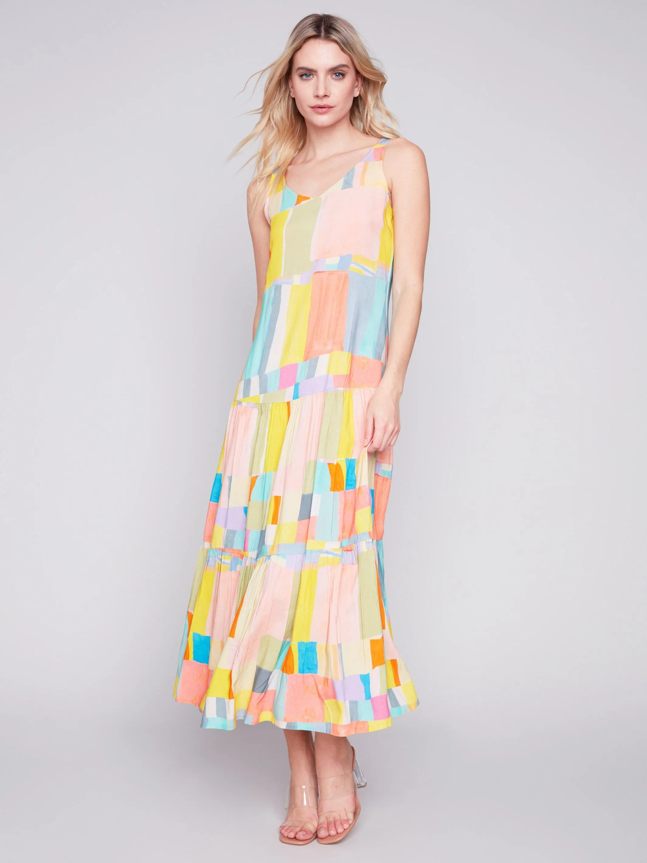 Printed Tiered Maxi Dress - Mosaic sold by Charlie B product image thumbnail 3