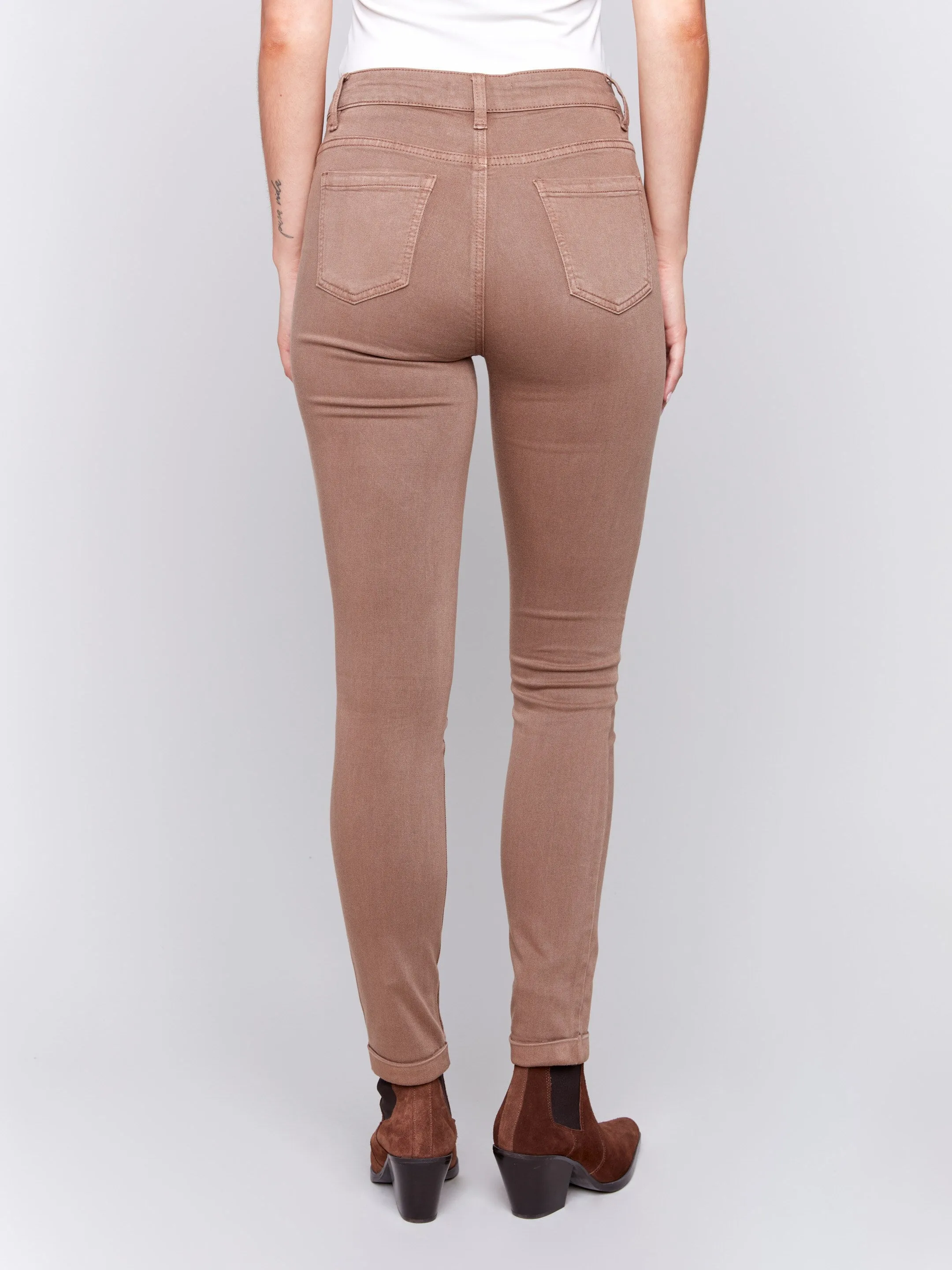 Cuffed Hem Twill Jeans - Truffle sold by Charlie B product image thumbnail 3