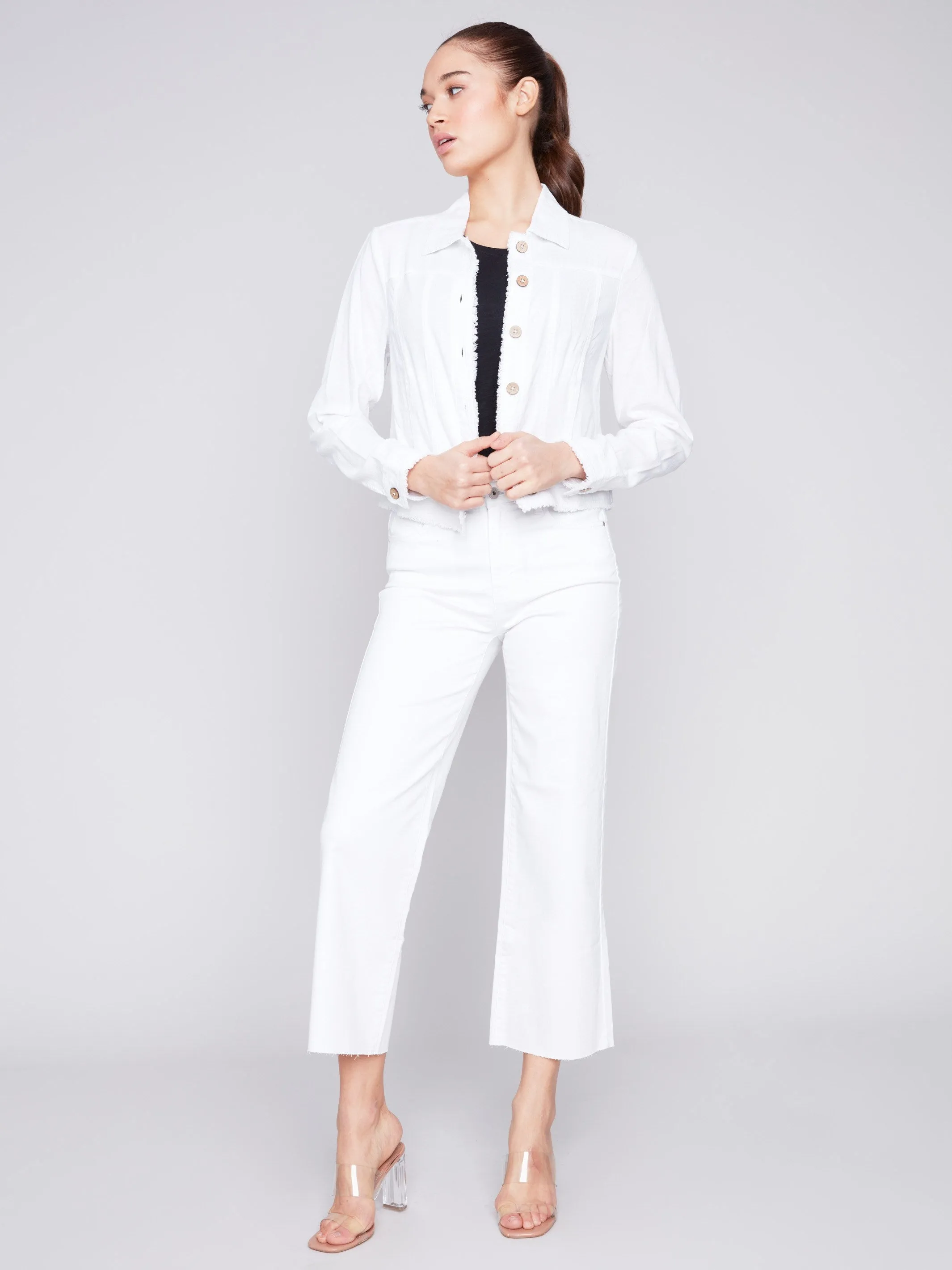 Linen Blend Jacket - White sold by Charlie B product image thumbnail 2