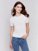 Short-Sleeved Super Stretch Top - Natural sold by Charlie B