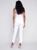 Frayed Hem Twill Pants - White sold by Charlie B