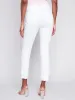 Frayed Hem Twill Pants - White sold by Charlie B