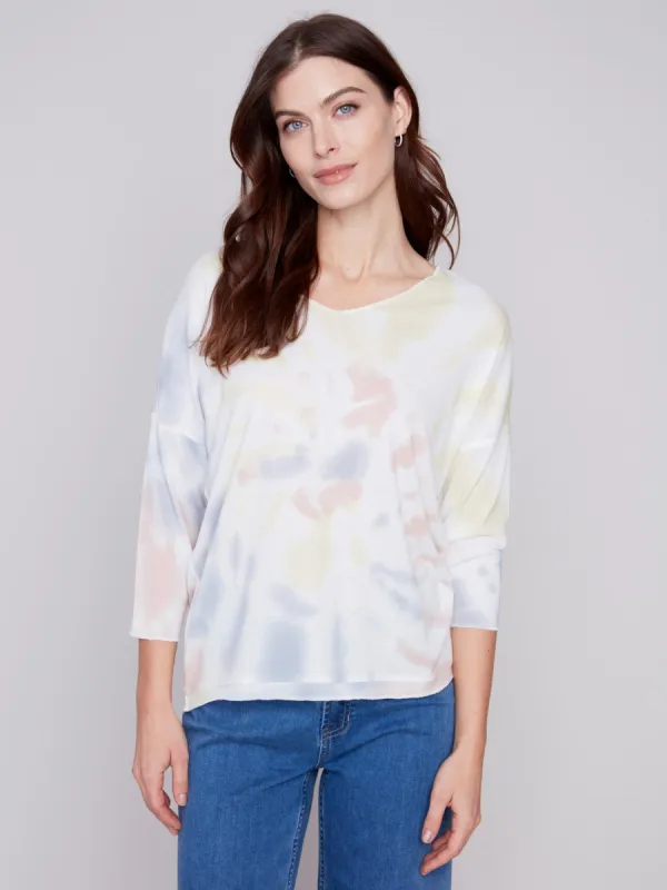 Tie Dye V-Neck Knit Top - Tulip sold by Charlie B