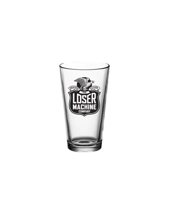 WORK HARD PINT GLASS made by Loser Machine Company