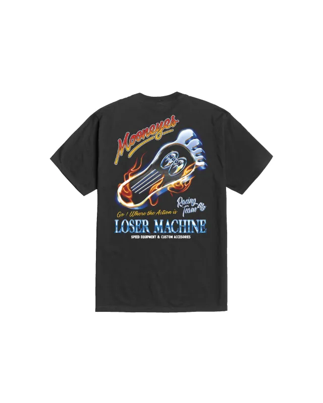 LMC x MOONEYES RED HOT STOCK T-SHIRT made by Loser Machine Company