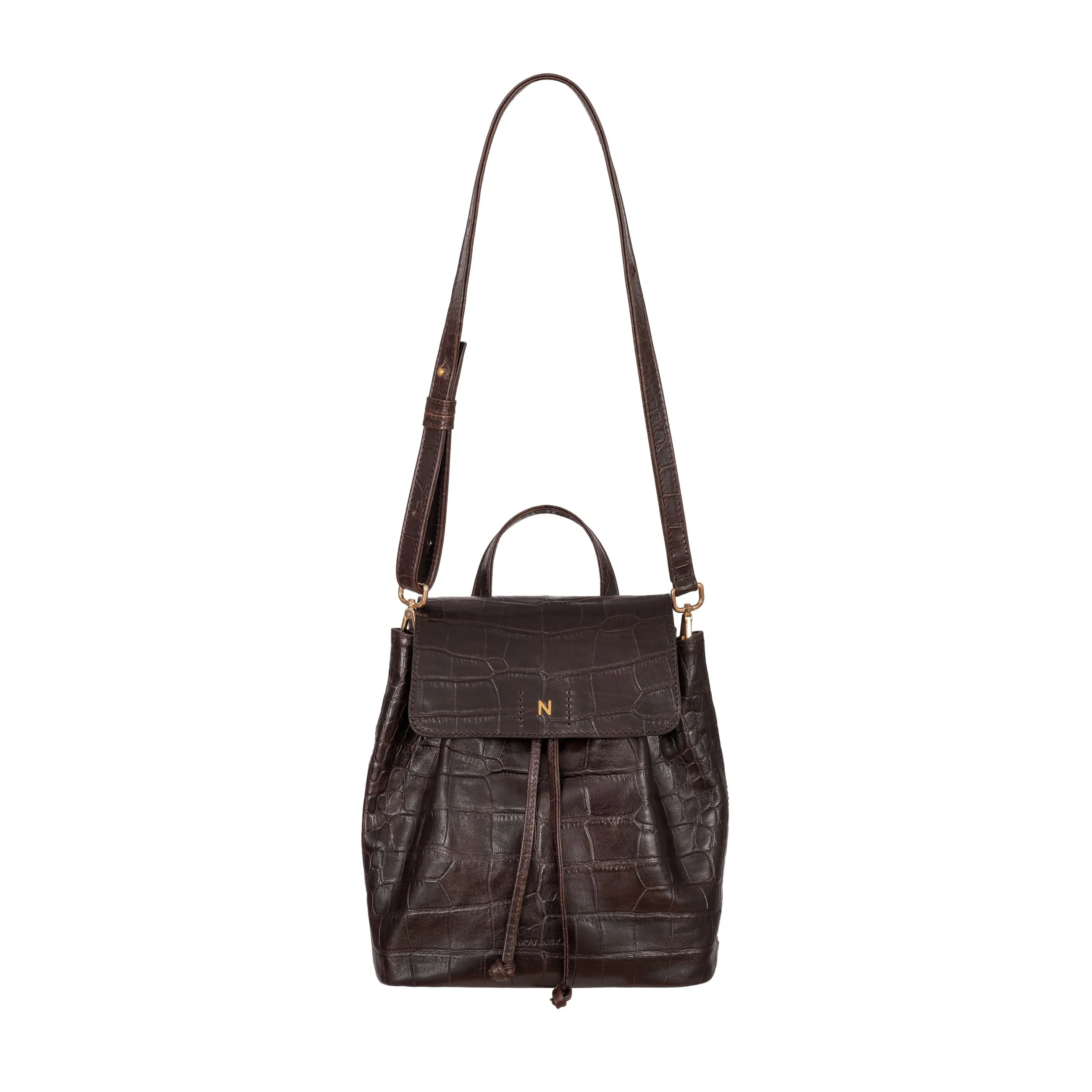 City Bag No. 222 - Dark Brown Croc sold by Novinska product image thumbnail 2