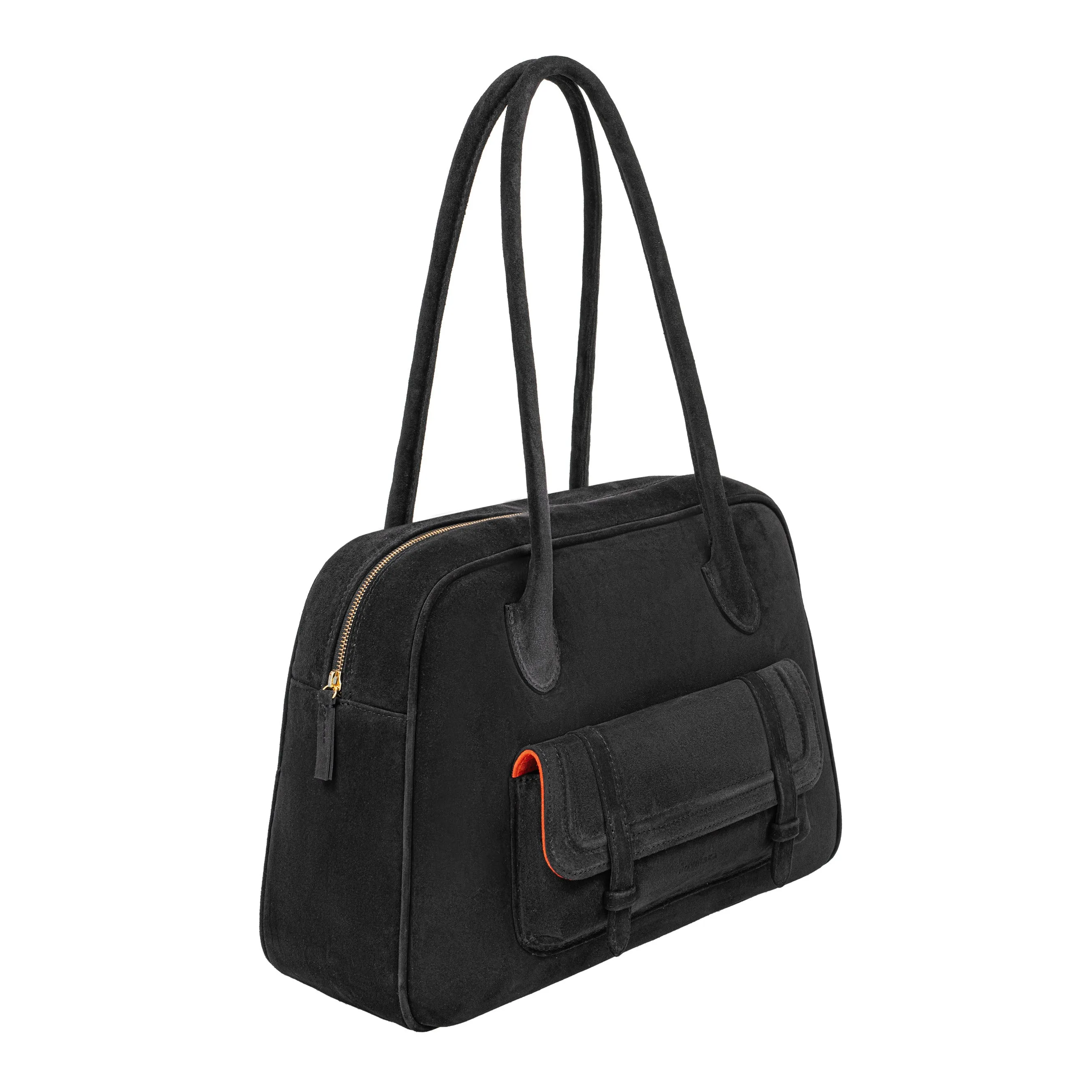 BOWLING BAG MAXI - Black suede sold by Novinska product image thumbnail 2