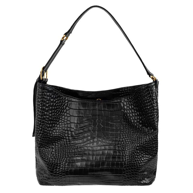 No. 303 Maxi Hobo - crocco black sold by Novinska