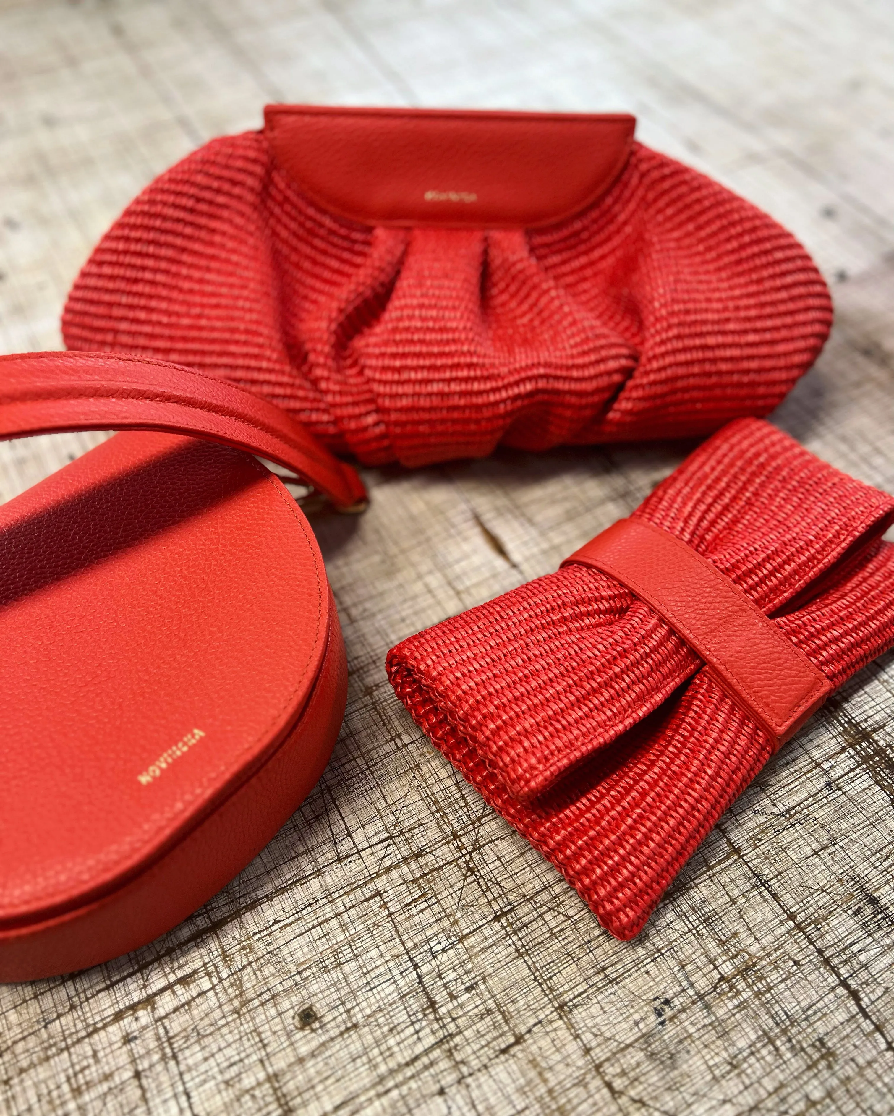 Raffia Cloud Bag - Red sold by Novinska product image thumbnail 3