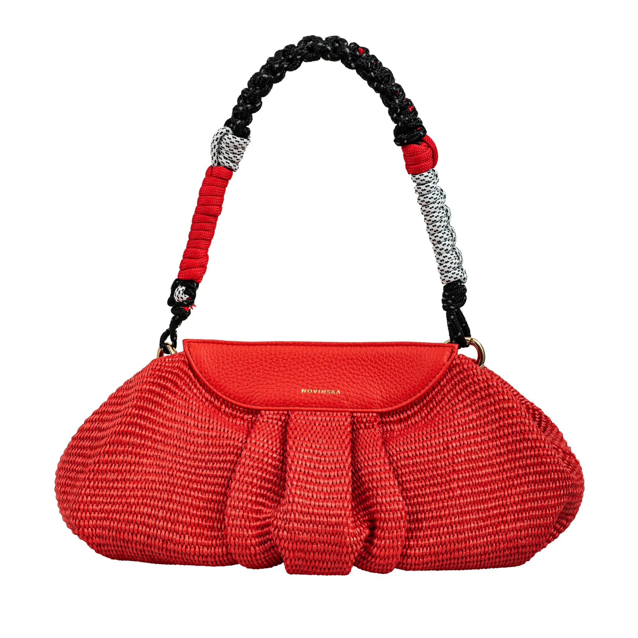 Raffia Cloud Bag - Red sold by Novinska product image thumbnail 2