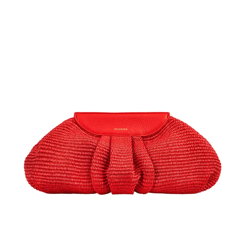 Raffia Cloud Bag - Red made by Novinska
