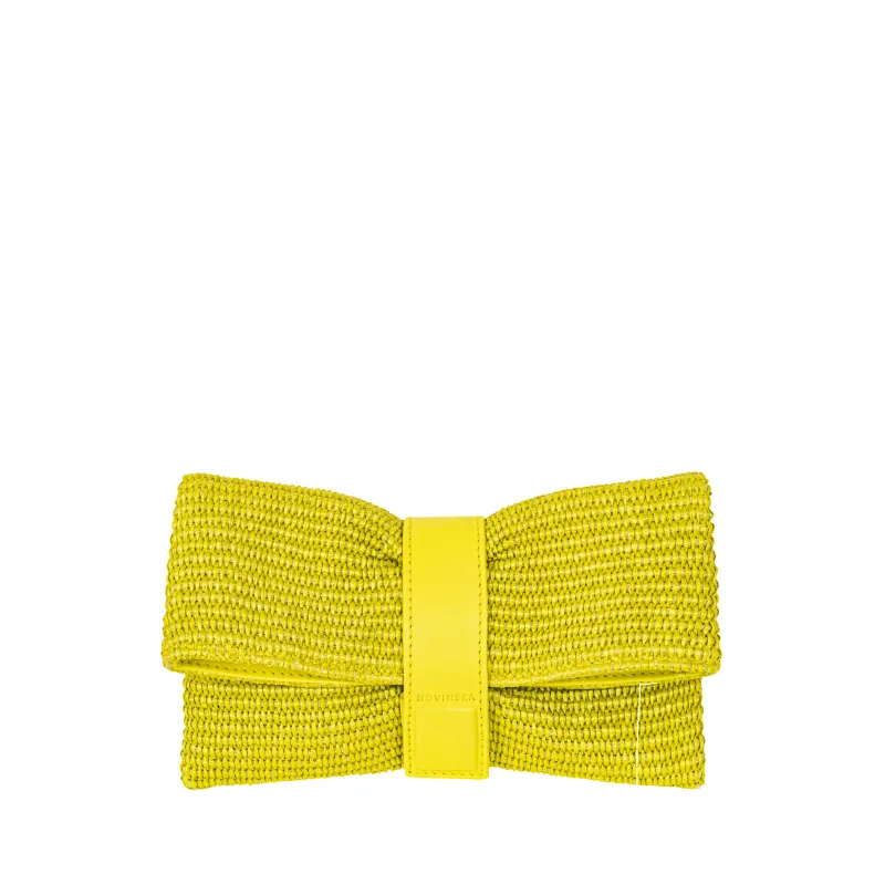 Raffia Clutch Bag - Lime sold by Novinska