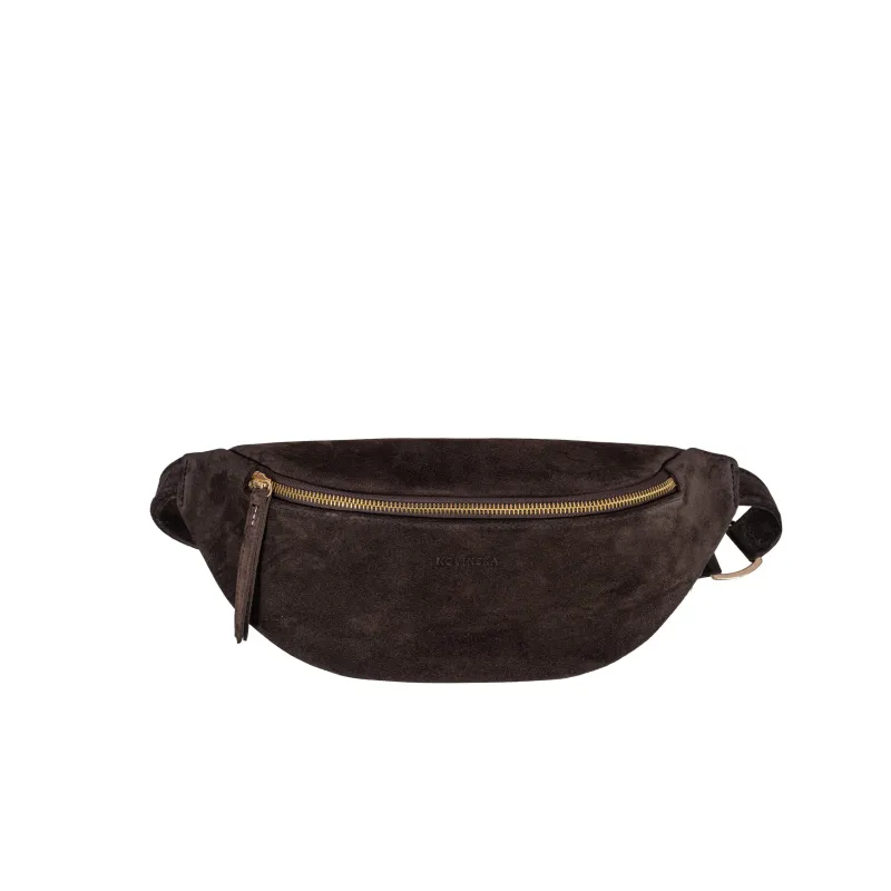 WAIST BAG - Espresso zamsz made by Novinska