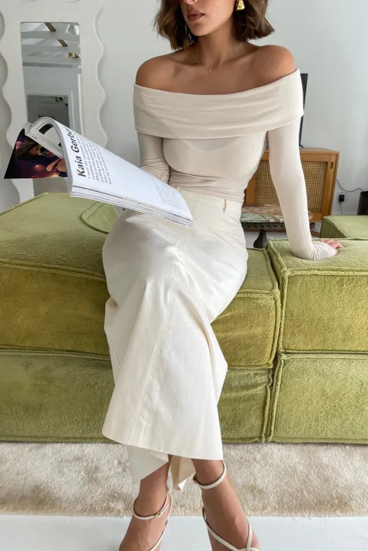 Cotton Drill Pencil Skirt sold by Tunchy