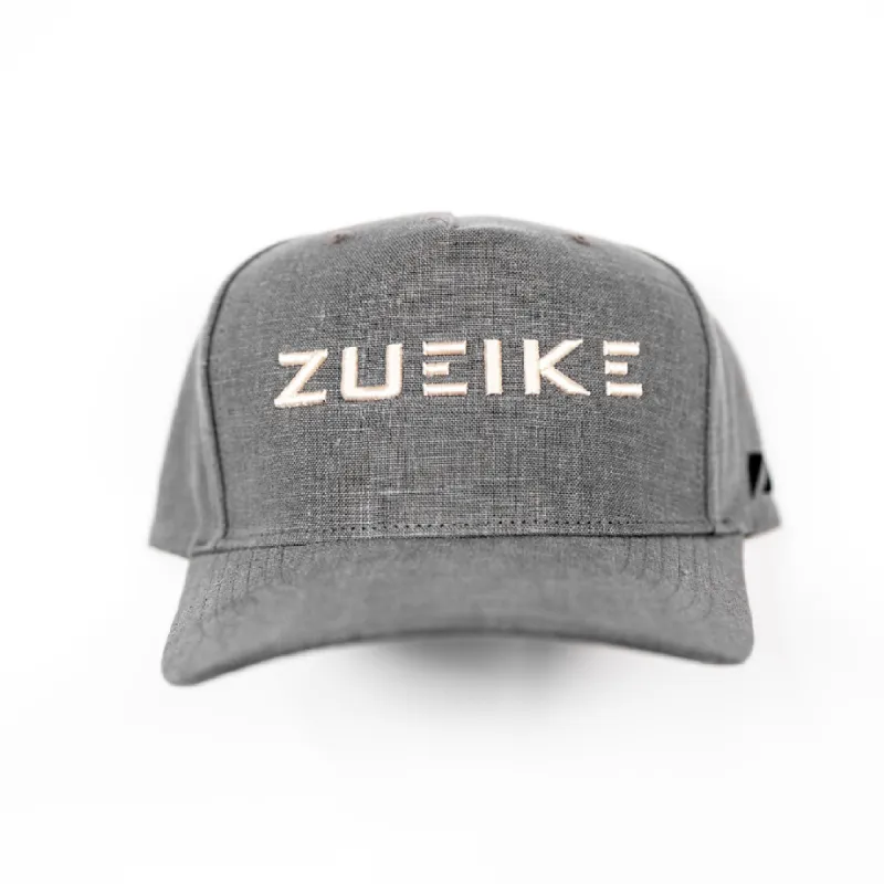 Grey Linen Classic Raised A-Frame Hat made by Zueike