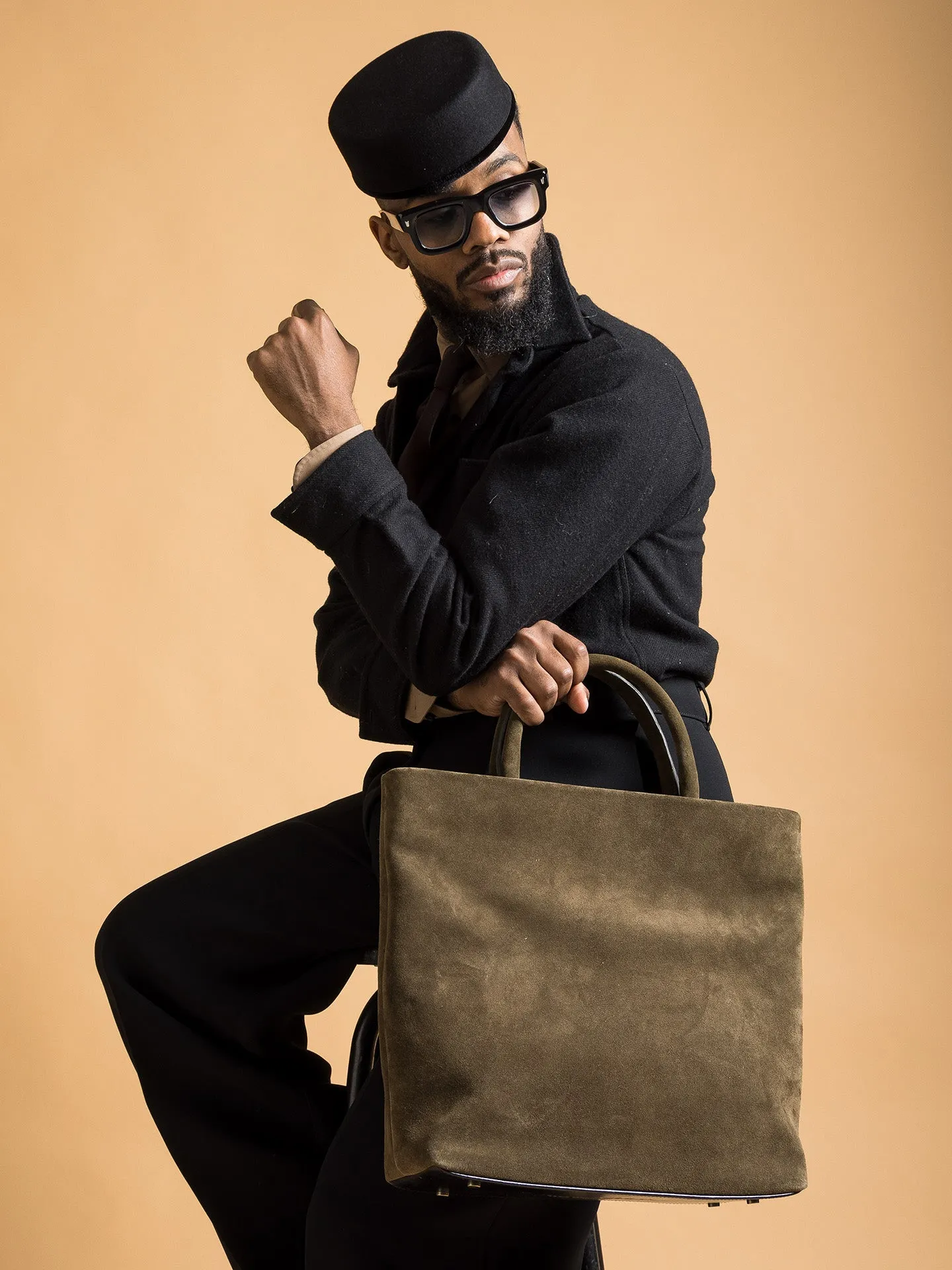 SOLOBAG SUEDE MARRON GLACE sold by Jacques Soloviere product image thumbnail 3