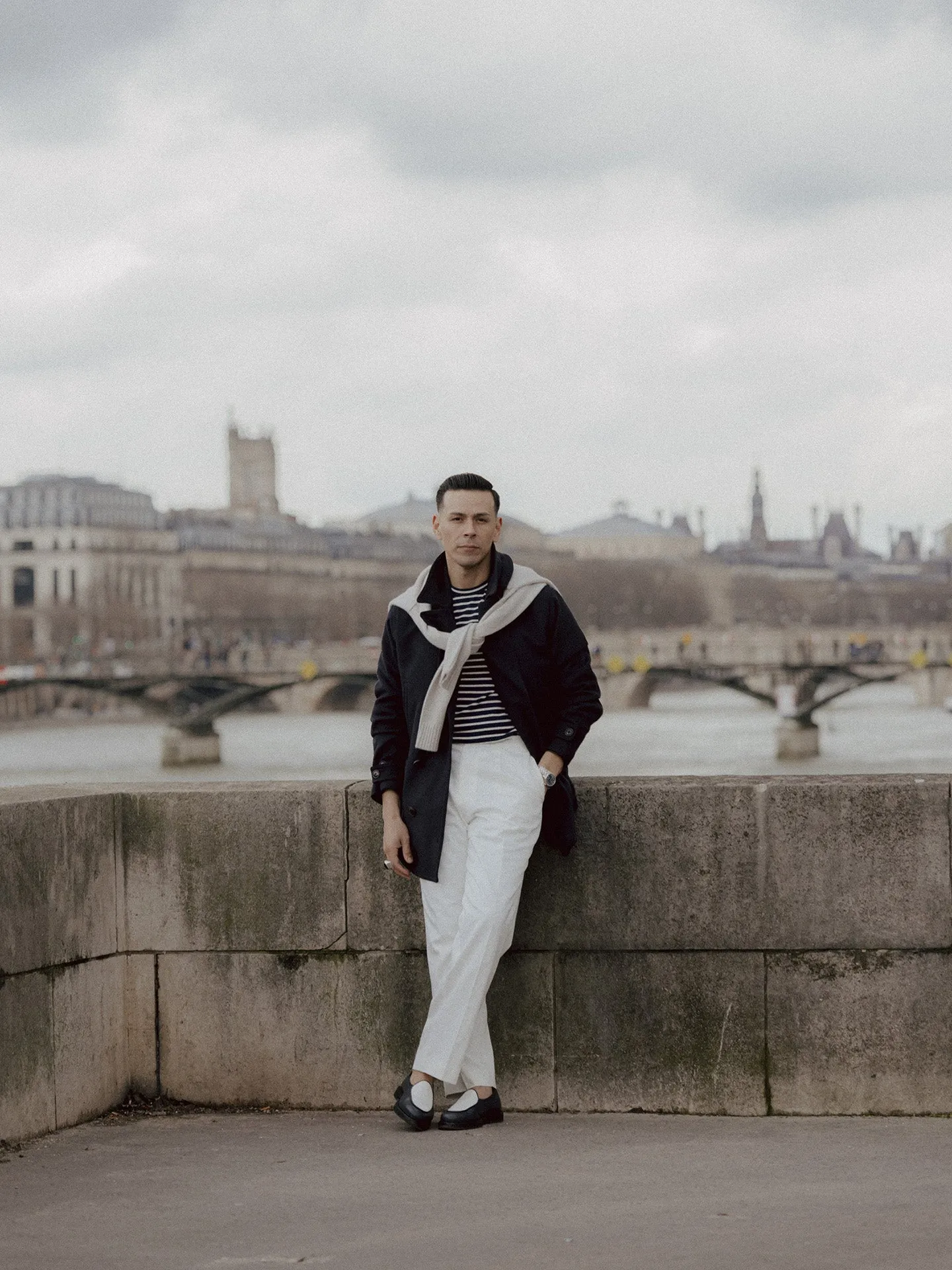 LEX GRAINED NAVY AND WHITE SG sold by Jacques Soloviere product image thumbnail 2