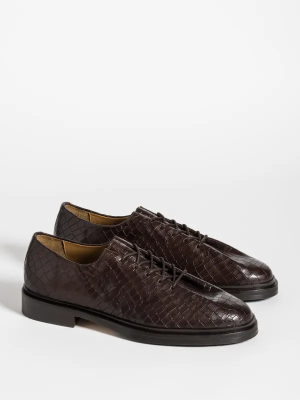 EDOUARD PRINTED CALF DARK BROWN made by Jacques Soloviere
