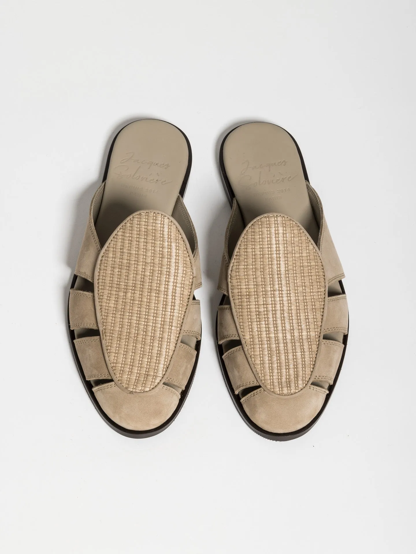 CAPRI MULE RAFFIA TAUPE sold by Jacques Soloviere product image thumbnail 3