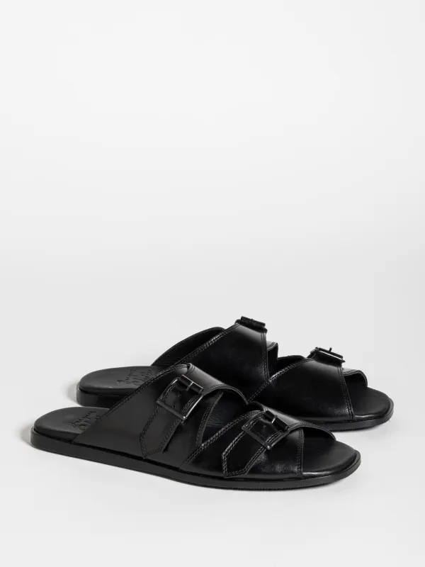 ALLY SANDAL POLISHED CALF BLACK made by Jacques Soloviere